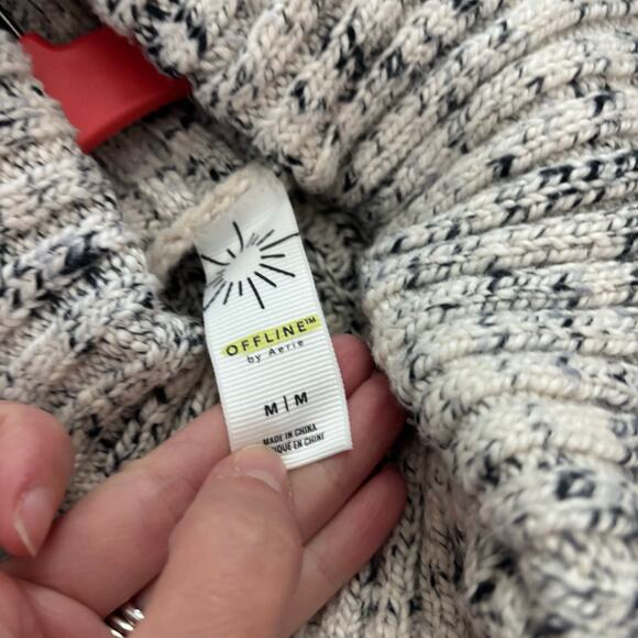 OFFLINE By Aerie Chillside Turtleneck Sweater Soft Muslin Gray Sz M Cozy Cotton - Picture 7 of 12